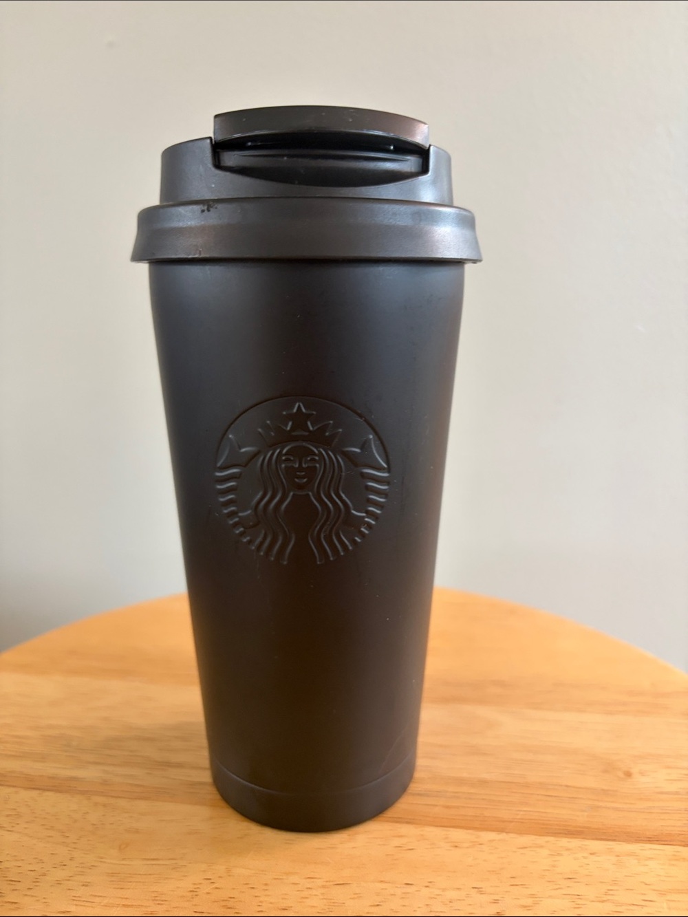 Starbucks Black Matte Travel Tumbler with Embossed Logo